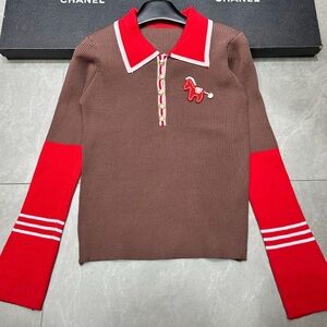 Acne Red and Brown Women's Sweater